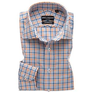 Spier & Mackay Custom Men's Dress Shirt - Blue & Orange Check